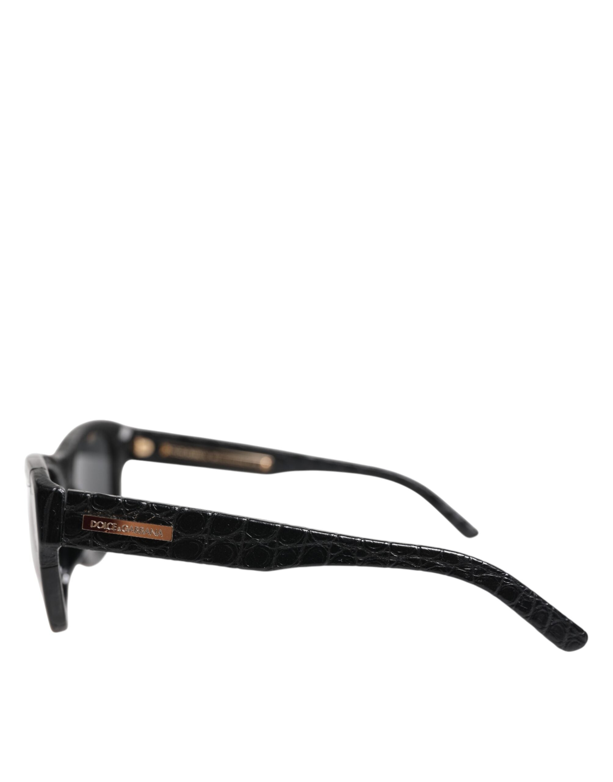 Dolce & Gabbana schwarze Lederrahmen DG4177 Sonnenbrille mit getönten Gläsern