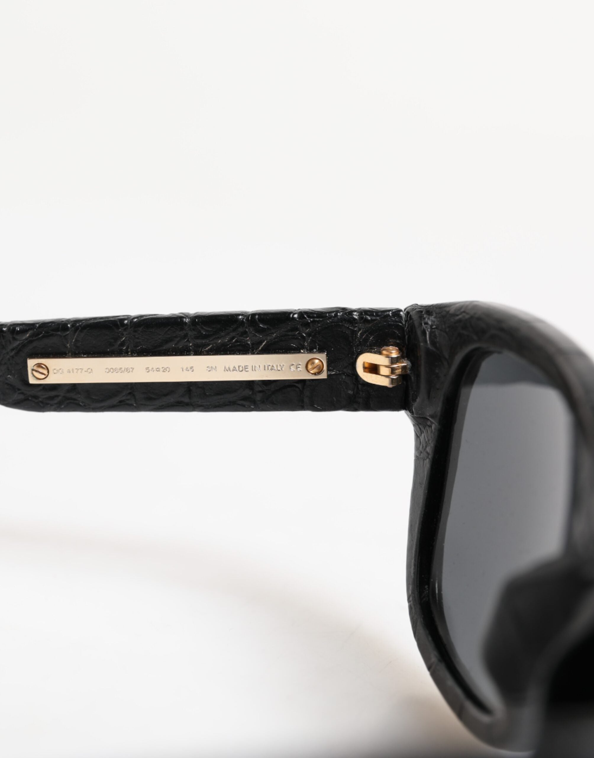 Dolce & Gabbana schwarze Lederrahmen DG4177 Sonnenbrille mit getönten Gläsern