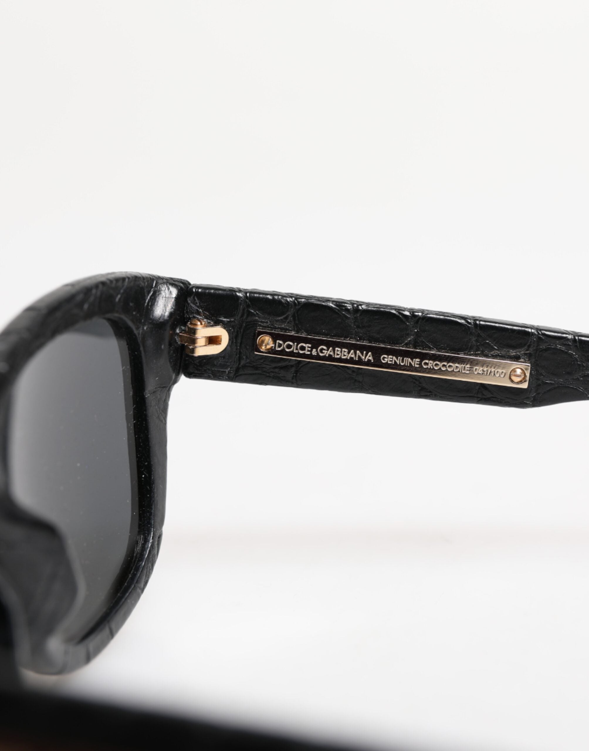 Dolce & Gabbana schwarze Lederrahmen DG4177 Sonnenbrille mit getönten Gläsern