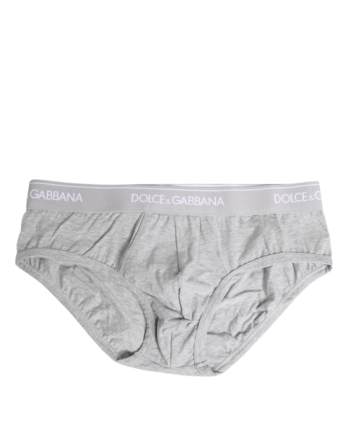 Dolce & Gabbana Graue Baumwoll-Stretch Regular Brief Unterwäsche