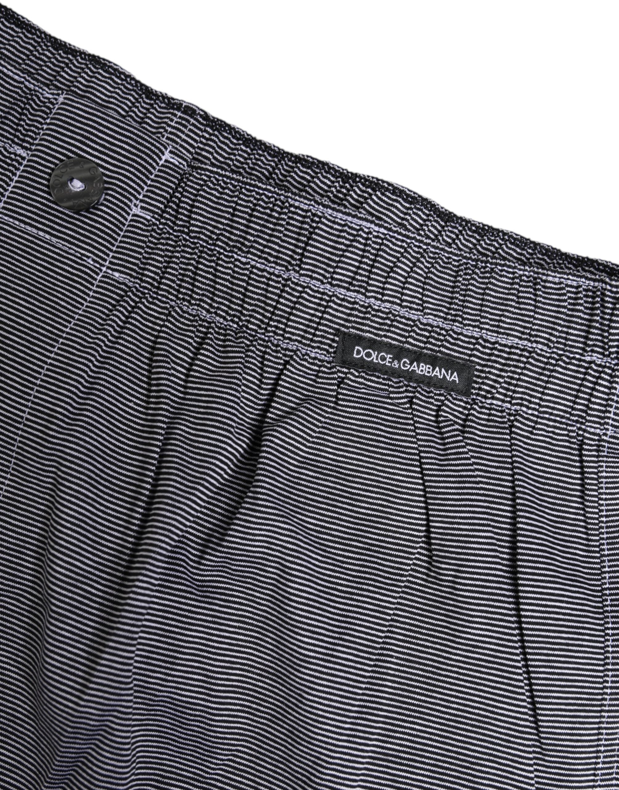 Dolce & Gabbana Grijs Gestreepte Katoenen Regular Boxershort