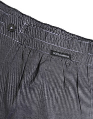 Dolce & Gabbana Grijs Gestreepte Katoenen Regular Boxershort
