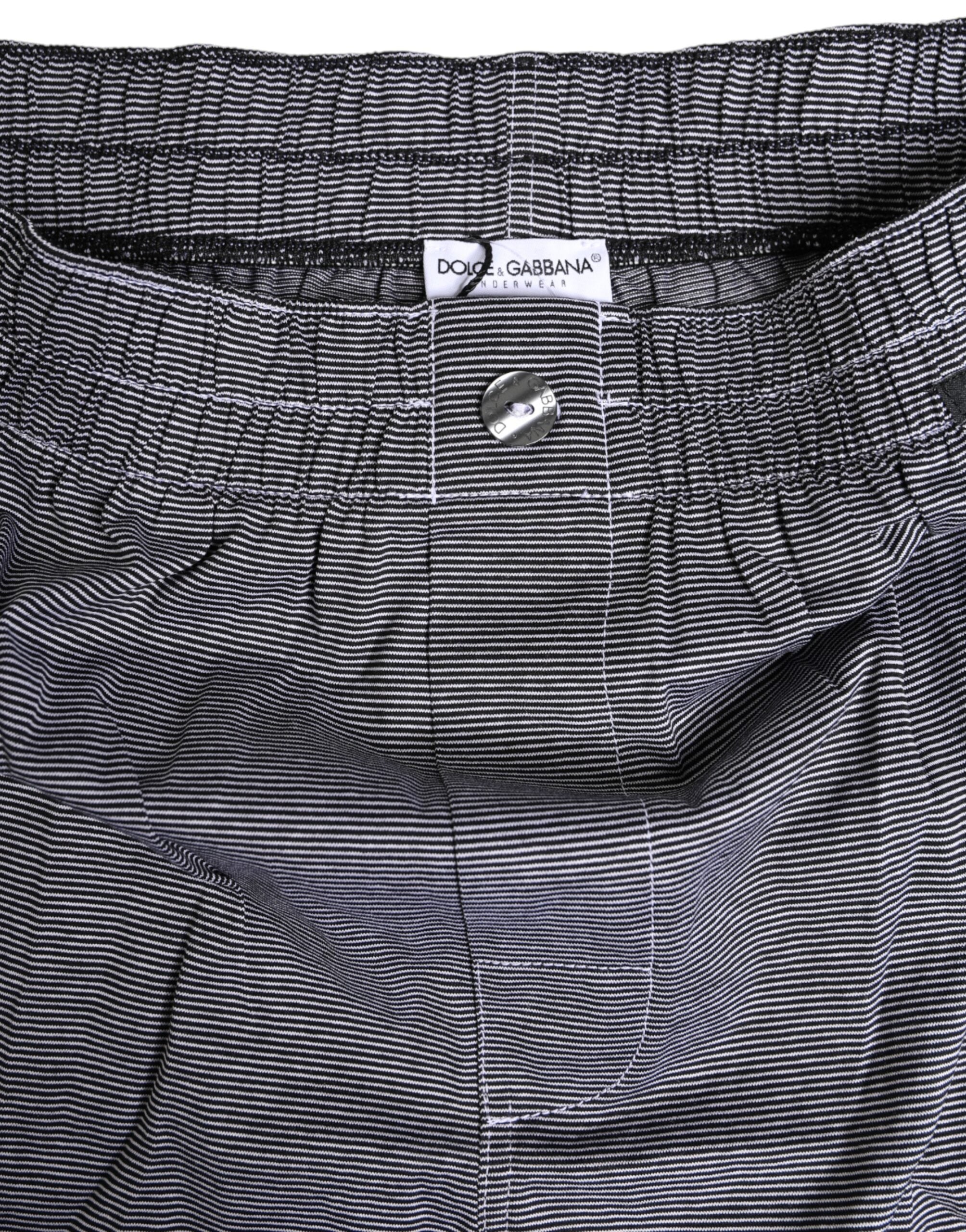 Dolce & Gabbana Grijs Gestreepte Katoenen Regular Boxershort