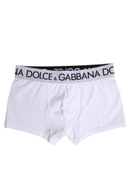 Dolce & Gabbana Witte Katoenen Stretch Regular Boxershorts