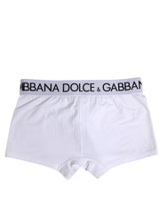 Dolce & Gabbana Witte Katoenen Stretch Regular Boxershorts