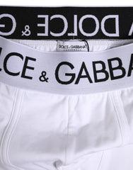 Dolce & Gabbana Witte Katoenen Stretch Regular Boxershorts