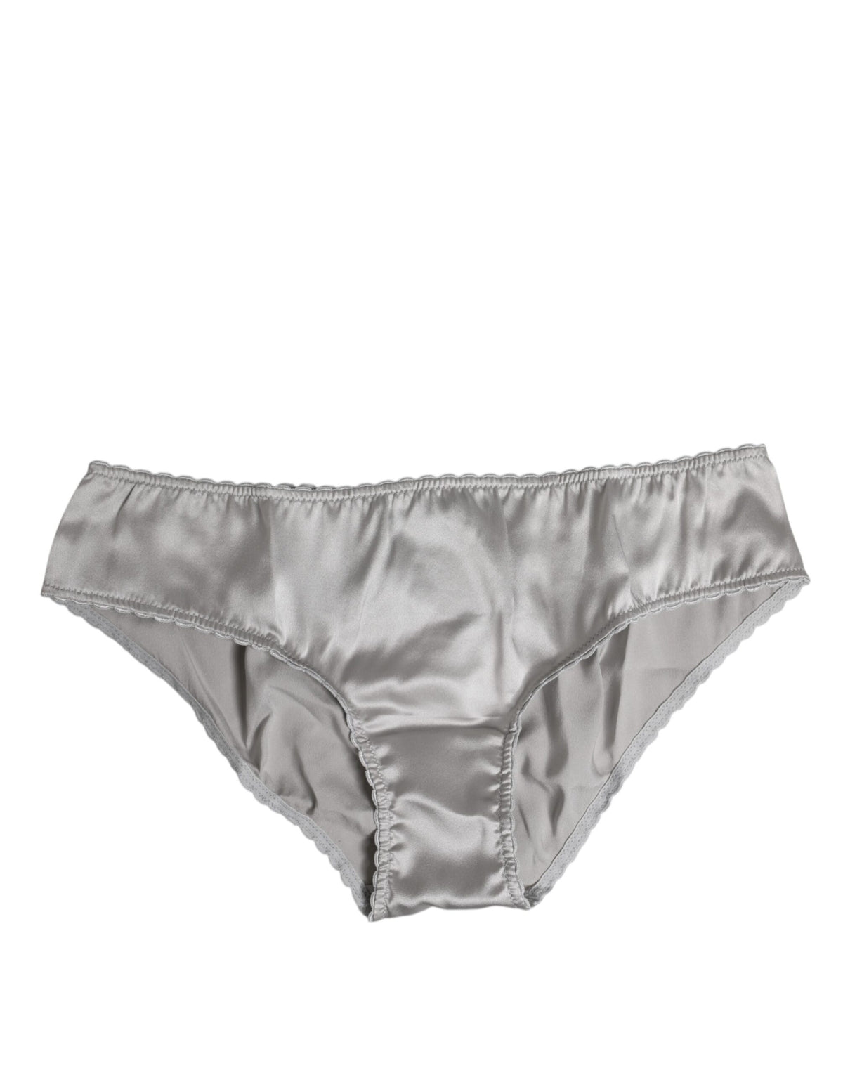 Dolce & Gabbana Graue Seiden-Stretch-Höschen Unterwäsche mit niedriger Taille