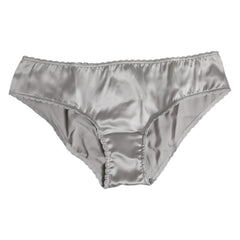 Dolce & Gabbana Graue Seiden-Stretch-Höschen Unterwäsche mit niedriger Taille