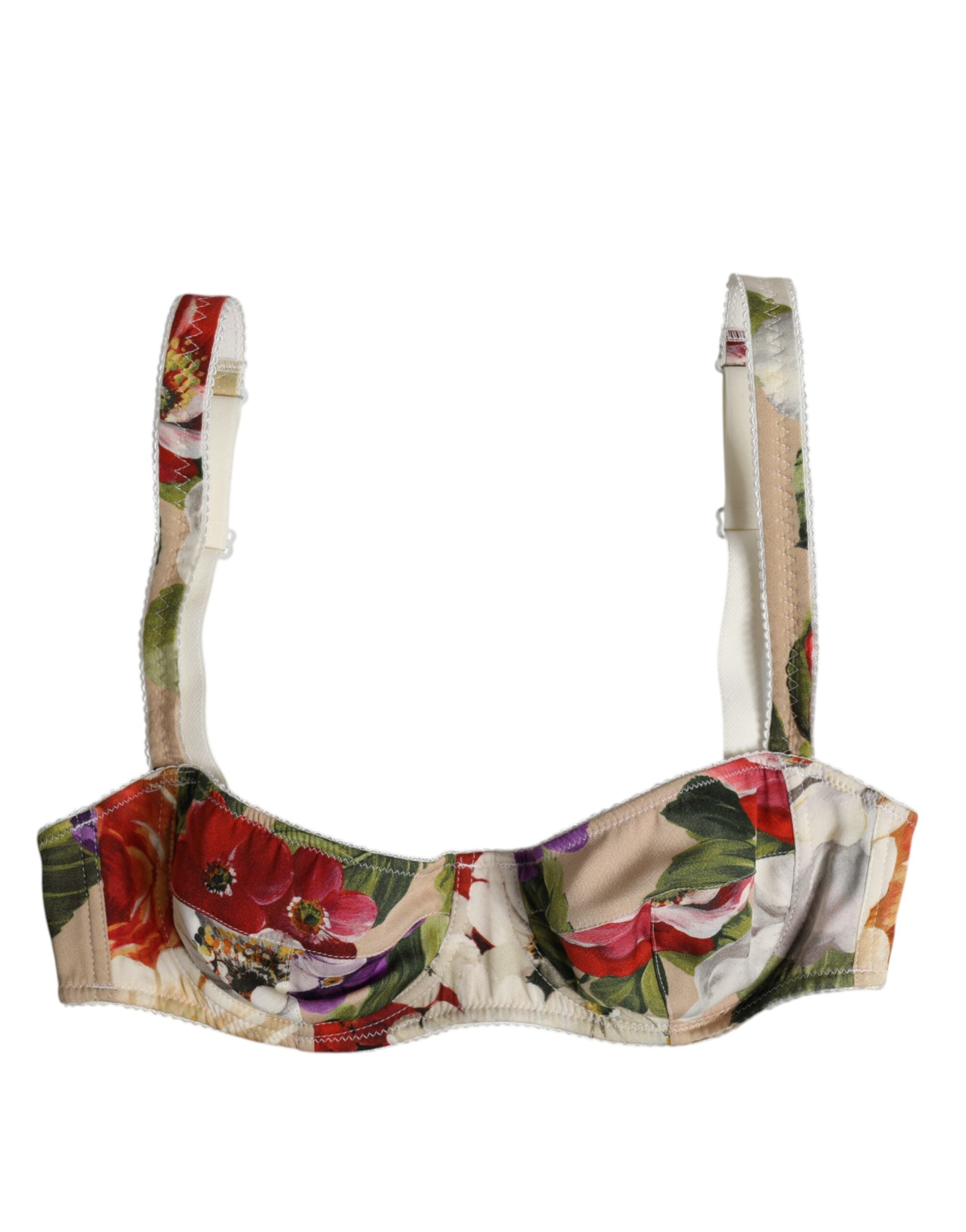 Dolce & Gabbana Beige Floraler Balconette Bügel-BH Unterwäsche