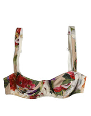 Dolce & Gabbana Beige Floraler Balconette Bügel-BH Unterwäsche