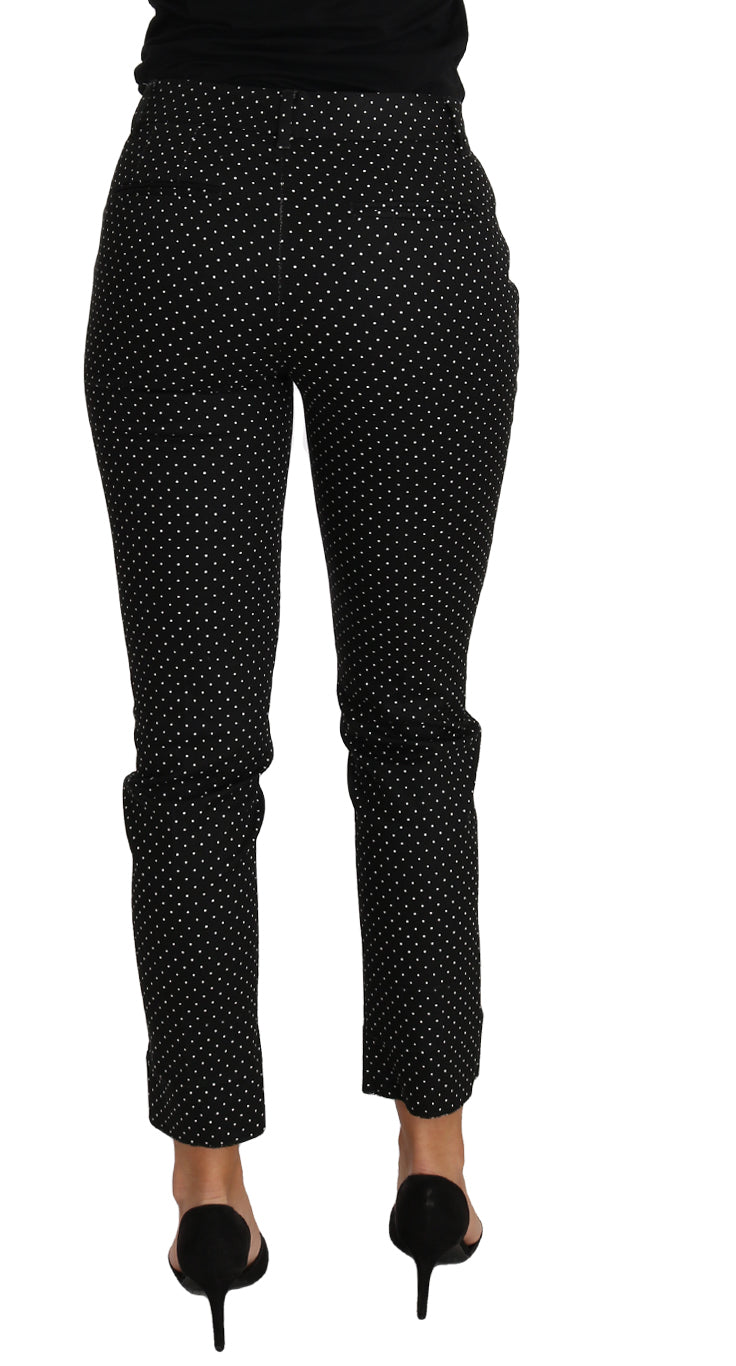 Dolce & Gabbana Schwarzes Kleid Gepunktete Cropped-Hose mit geradem Bein