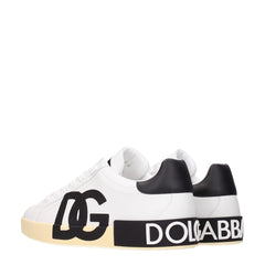Dolce & Gabbana Witte Leren Lage Sneakers