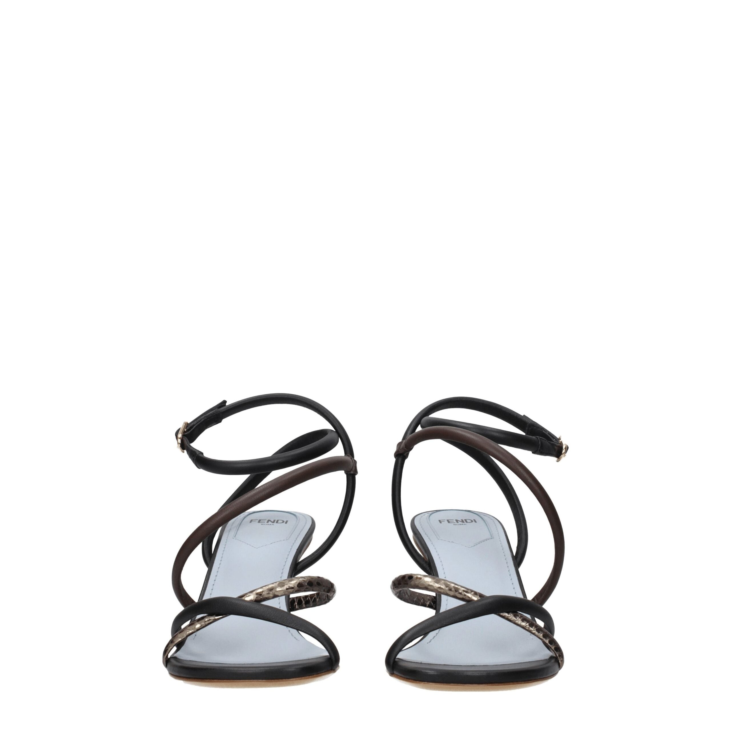 Fendi Multicolor Leren Platte Sandalen