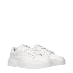 Dolce & Gabbana Witte Leren Lage Sneakers