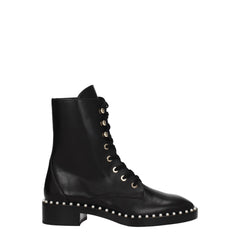 Stuart Weitzman Black Leather Ankle Boots