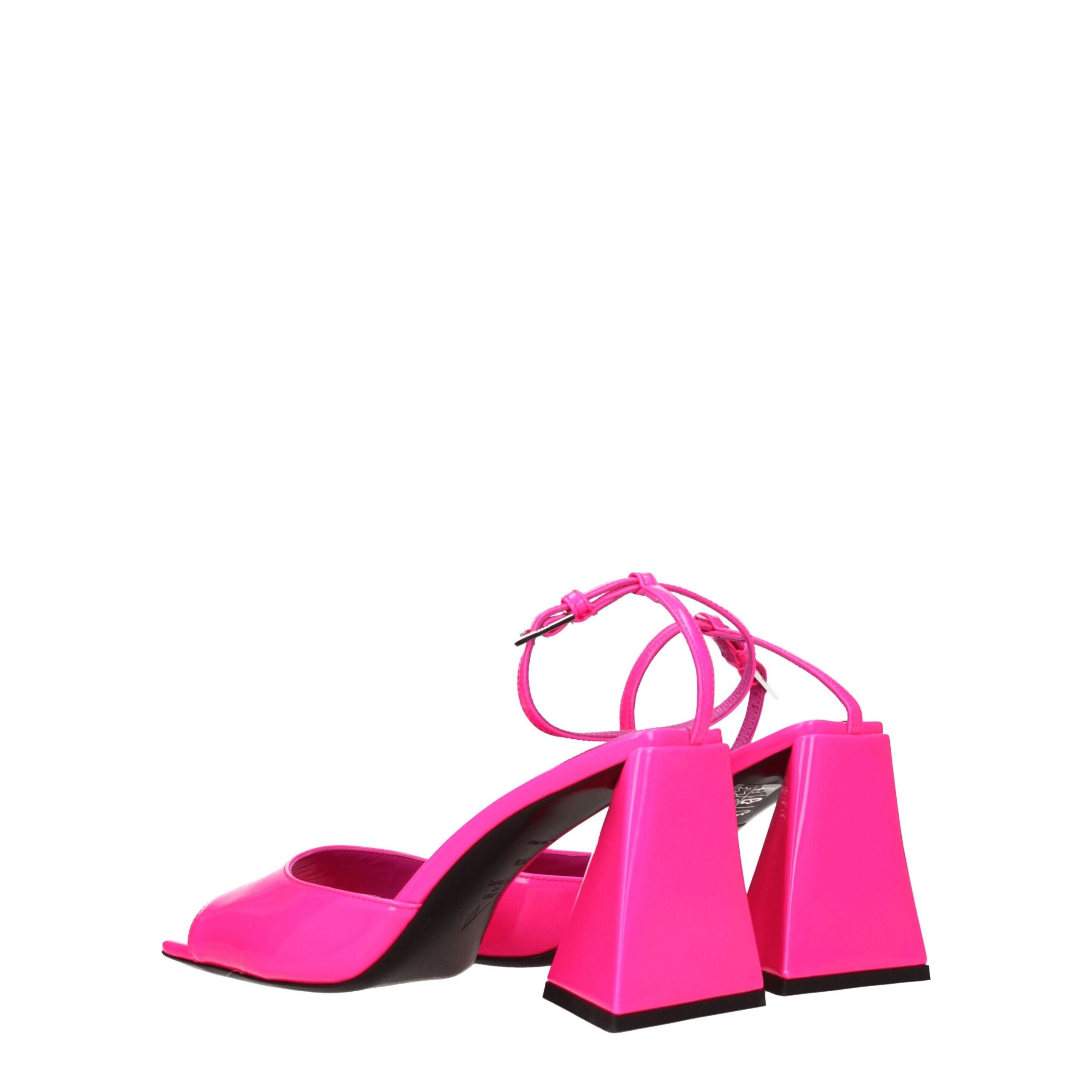 The Attico Pink Leder Stiletto-Sandalen