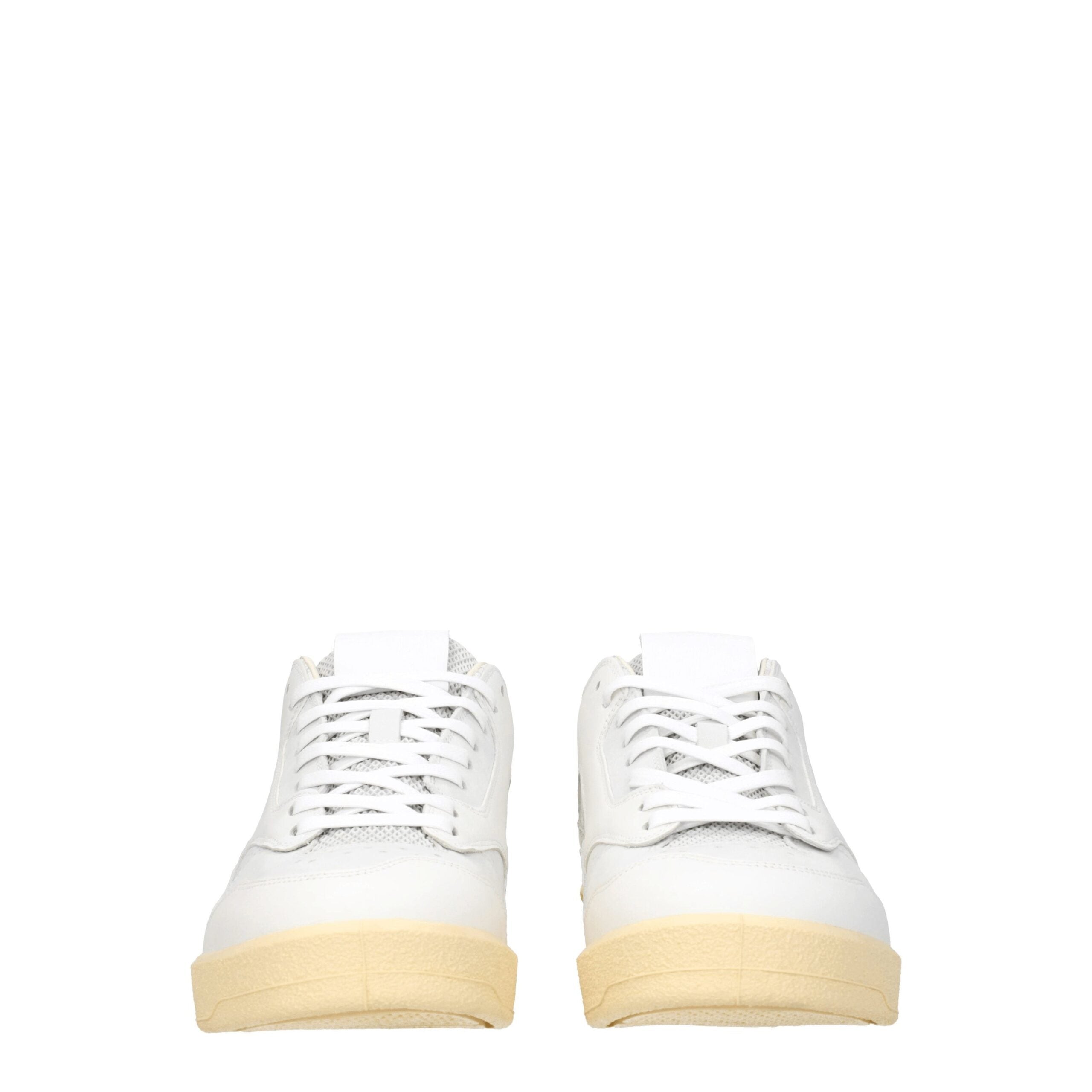 Jil Sander Witte Leren Lage Sneakers