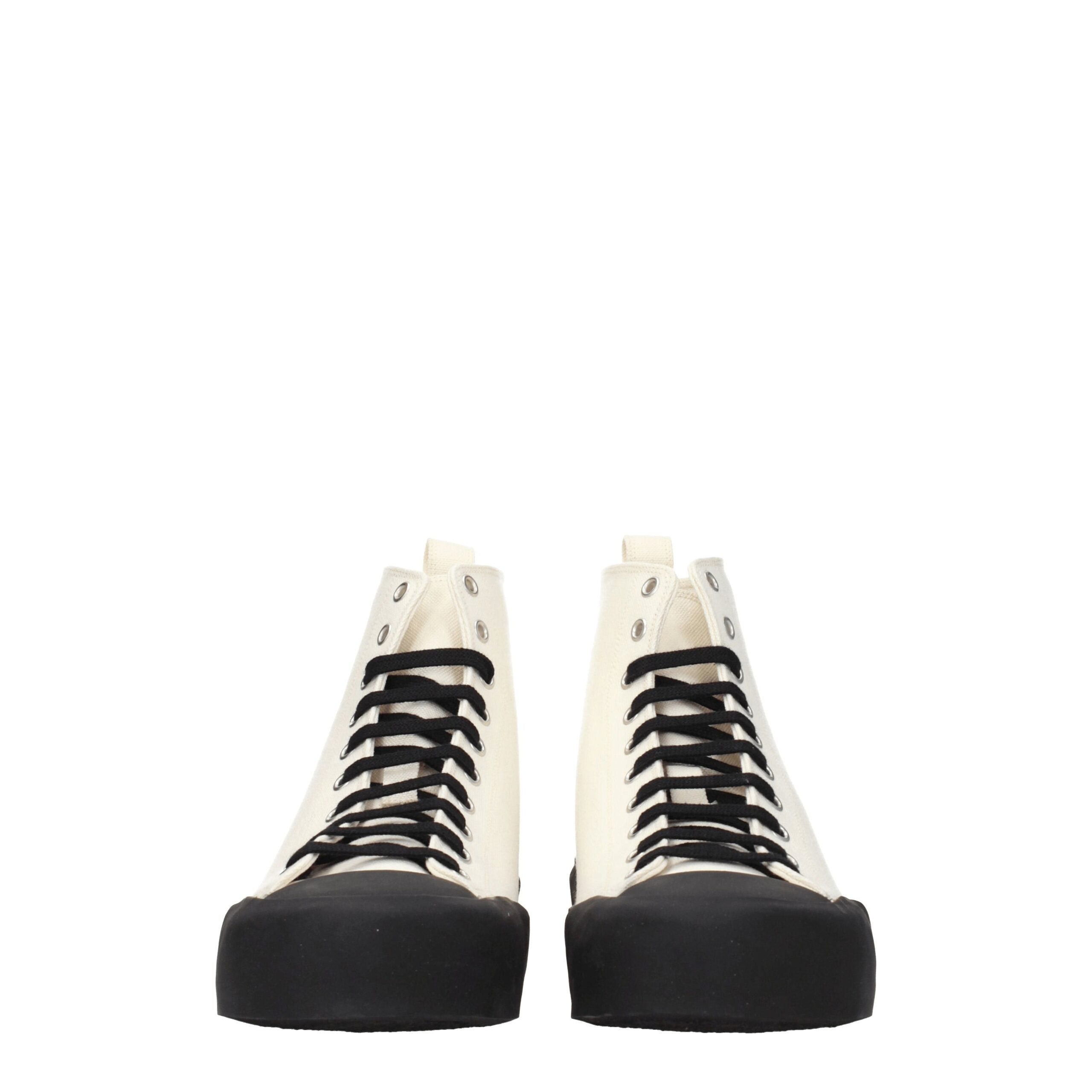 Jil Sander Beige Stoff High-Top-Sneaker
