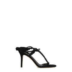 Isabel Marant Black Leather Stiletto Heel Sandals