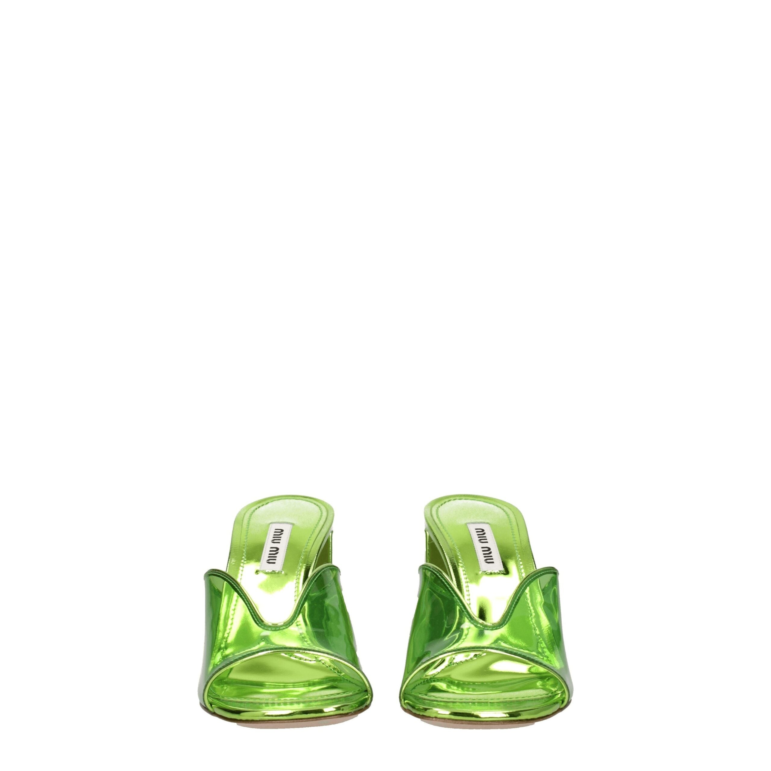 Miu Miu Plateau-Sandalen aus grünem Plexiglas