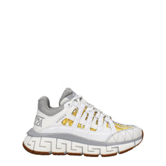 Versace Witte stoffen atletische sneakers