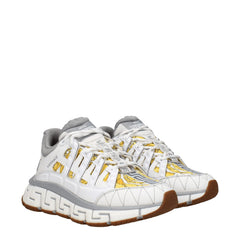 Versace Witte stoffen atletische sneakers