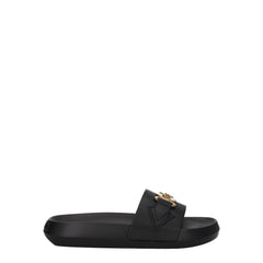 Versace Hausschuhe aus schwarzem Leder