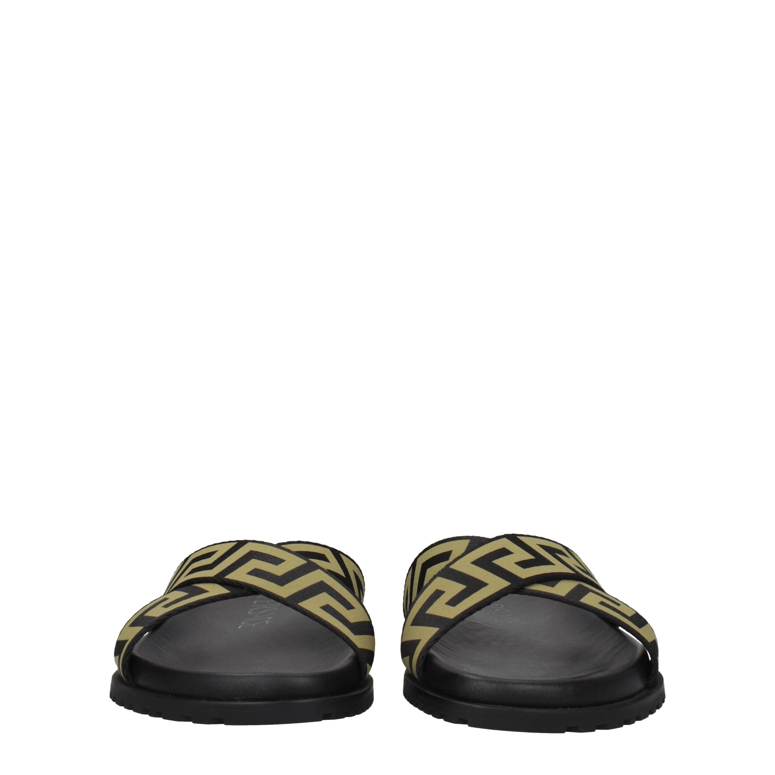 Versace Hausschuhe aus schwarzem Stoff