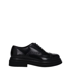 Dolce & Gabbana Zwarte Leren Veterschoenen en Derbies