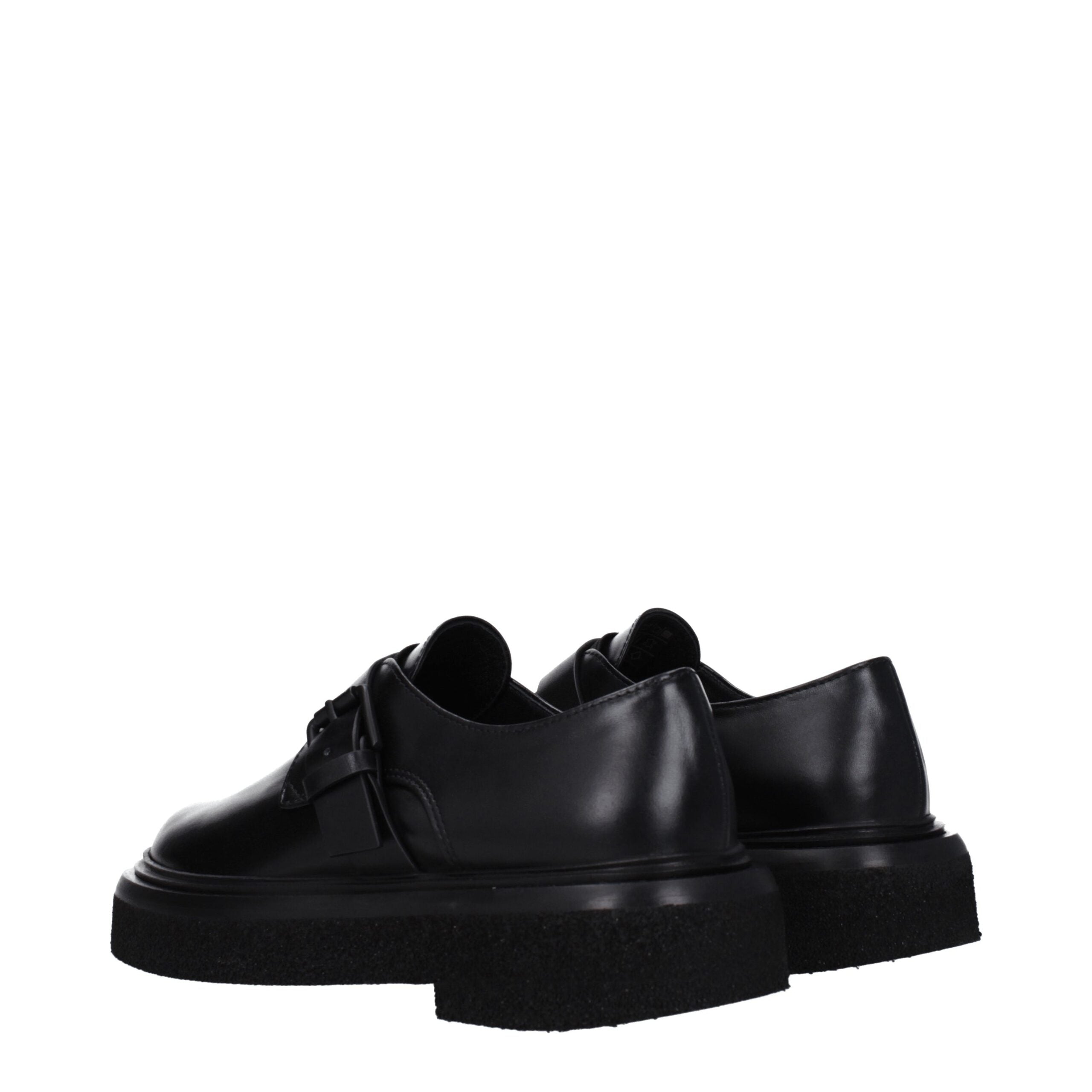 Max Mara Schwarze Leder-Oxfords und Derbys