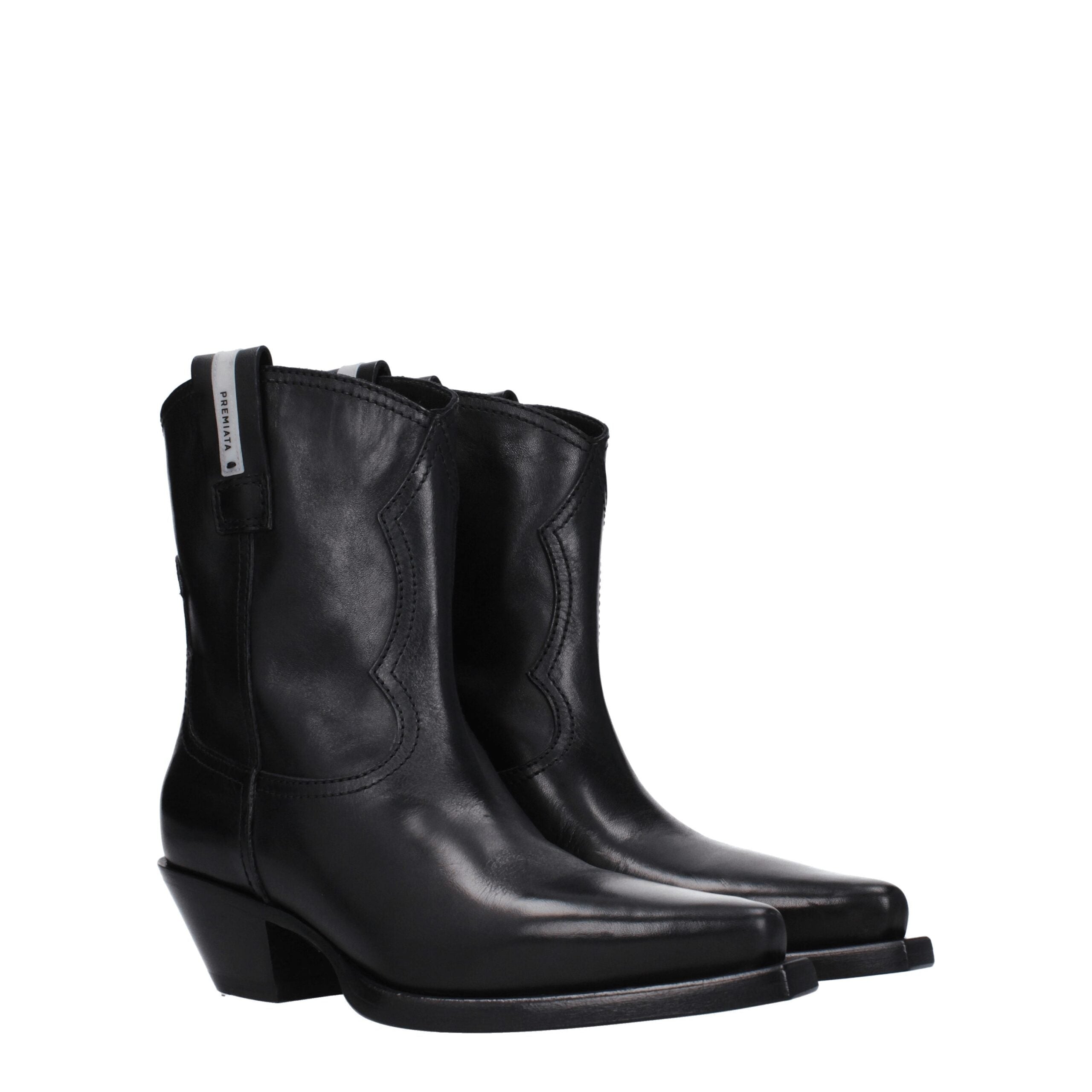 Premiata Stiefeletten aus schwarzem Leder