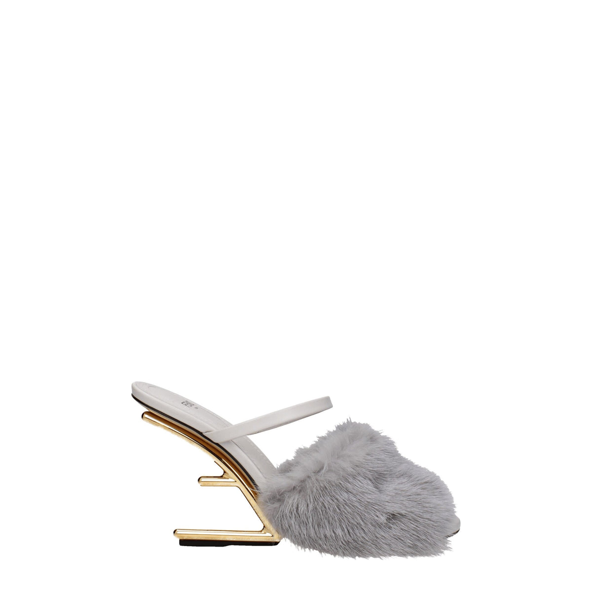 Fendi grijze nertsslippers
