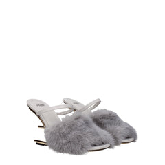 Fendi grijze nertsslippers