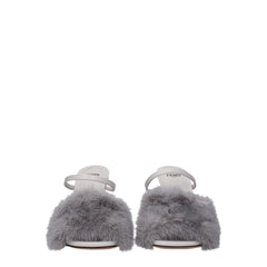 Fendi grijze nertsslippers