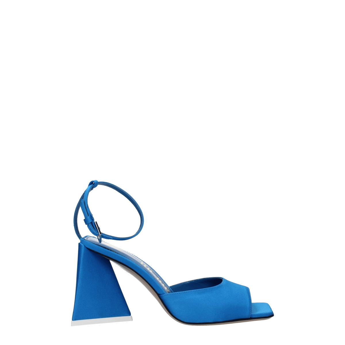 The Attico Blaue Satin-High-Heel-Sandalen