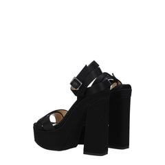 Jimmy Choo Zwart Satijnen Plateau Sandalen