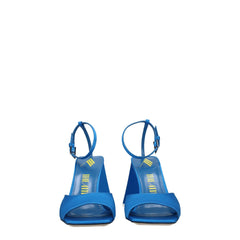 The Attico Blaue Satin-High-Heel-Sandalen