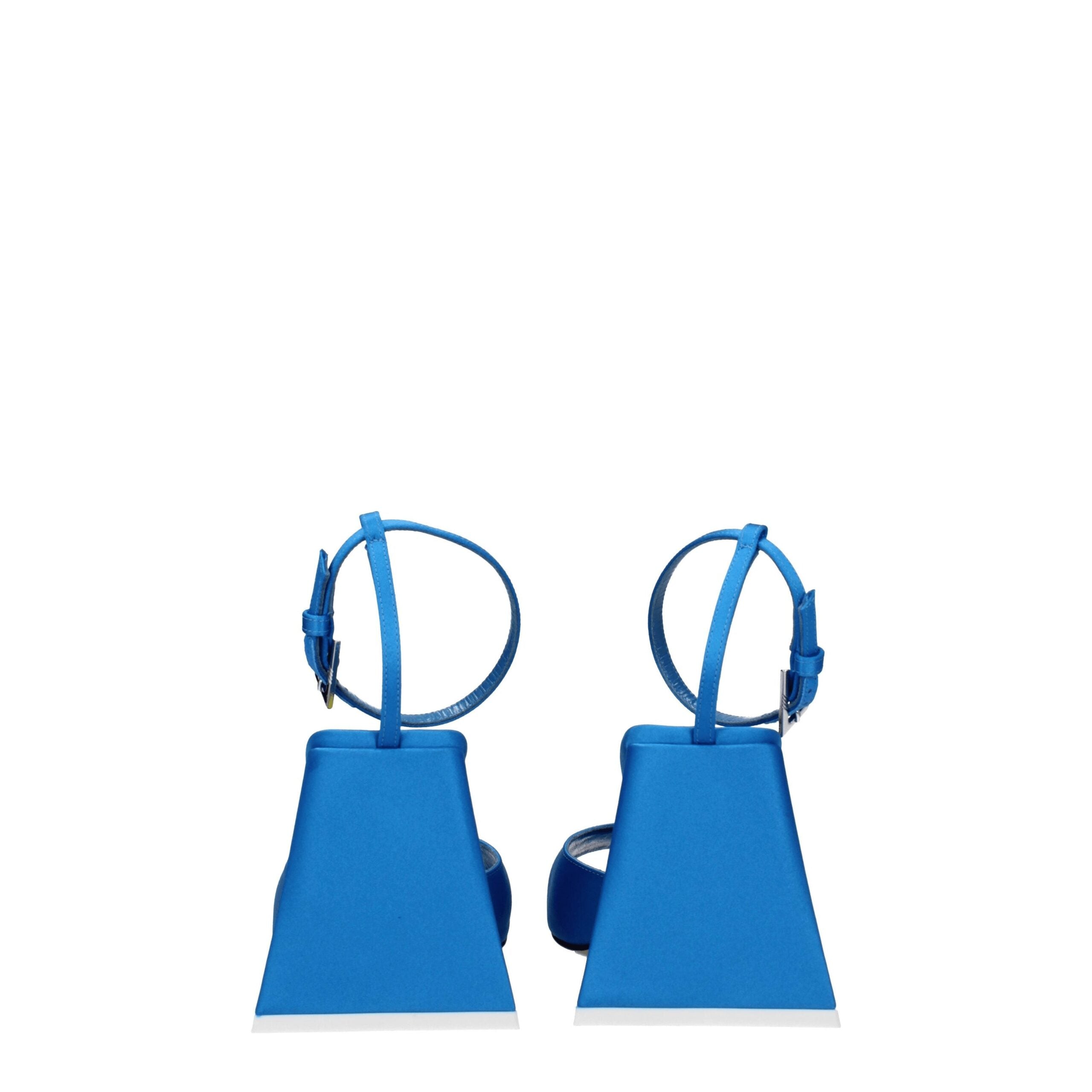 The Attico Blaue Satin-High-Heel-Sandalen
