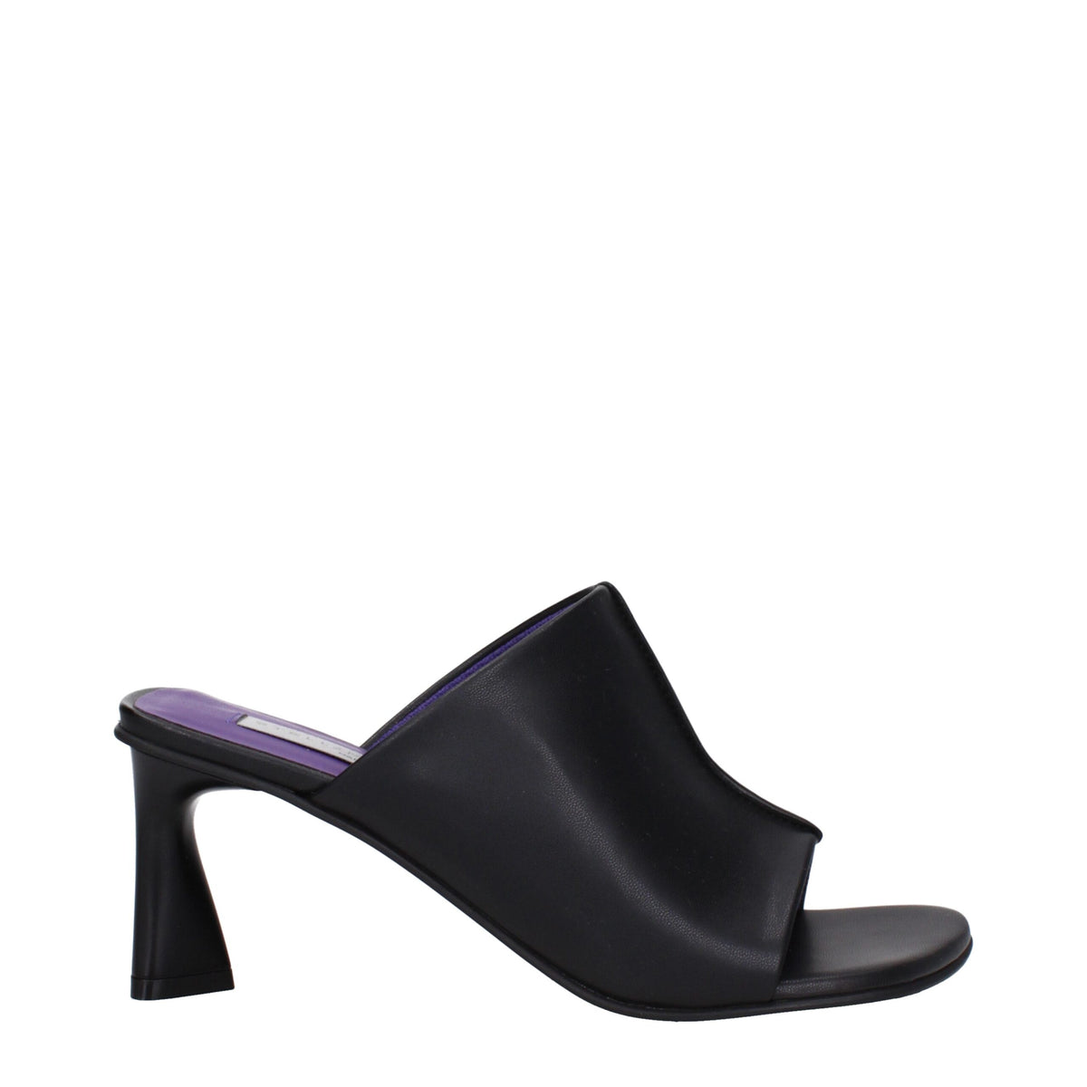 Stella McCartney Schwarze Leder-Sandalen mit Stilettoabsatz