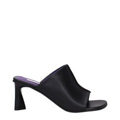 Stella McCartney Schwarze Leder-Sandalen mit Stilettoabsatz