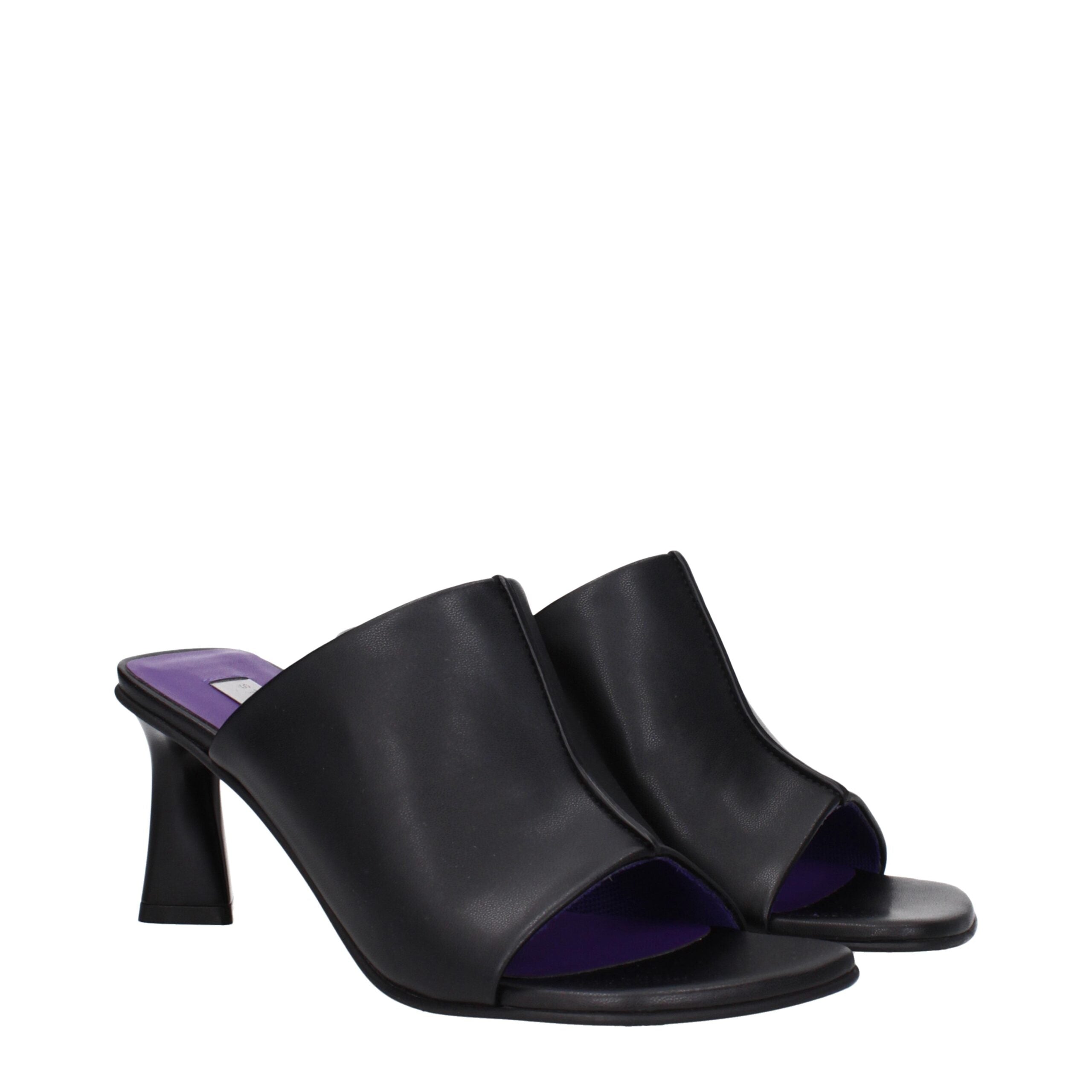 Stella McCartney Schwarze Leder-Sandalen mit Stilettoabsatz