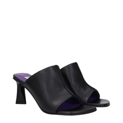 Stella McCartney Schwarze Leder-Sandalen mit Stilettoabsatz