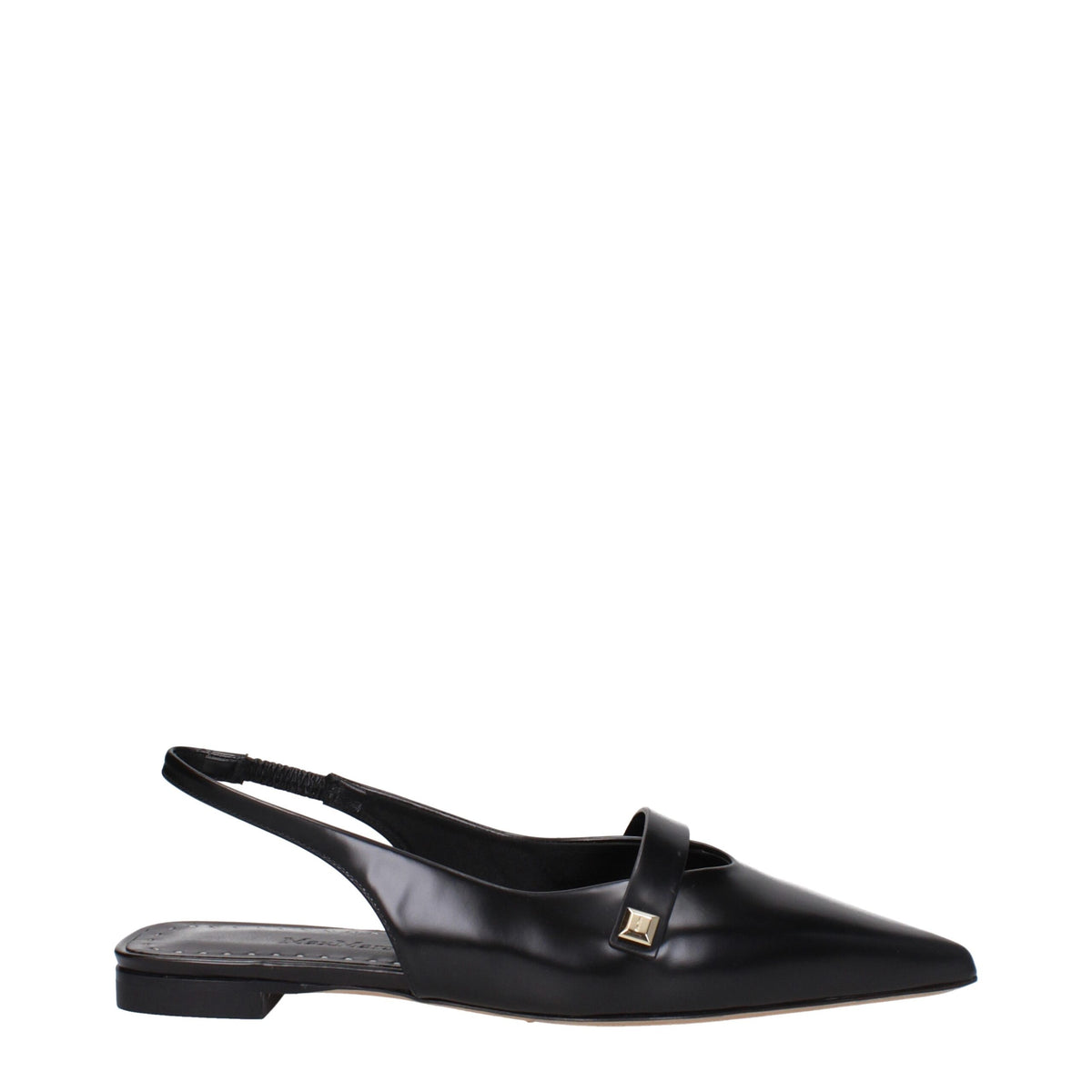 Max Mara Schwarze Leder-Ballerinas
