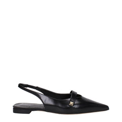 Max Mara Schwarze Leder-Ballerinas