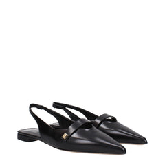 Max Mara Schwarze Leder-Ballerinas