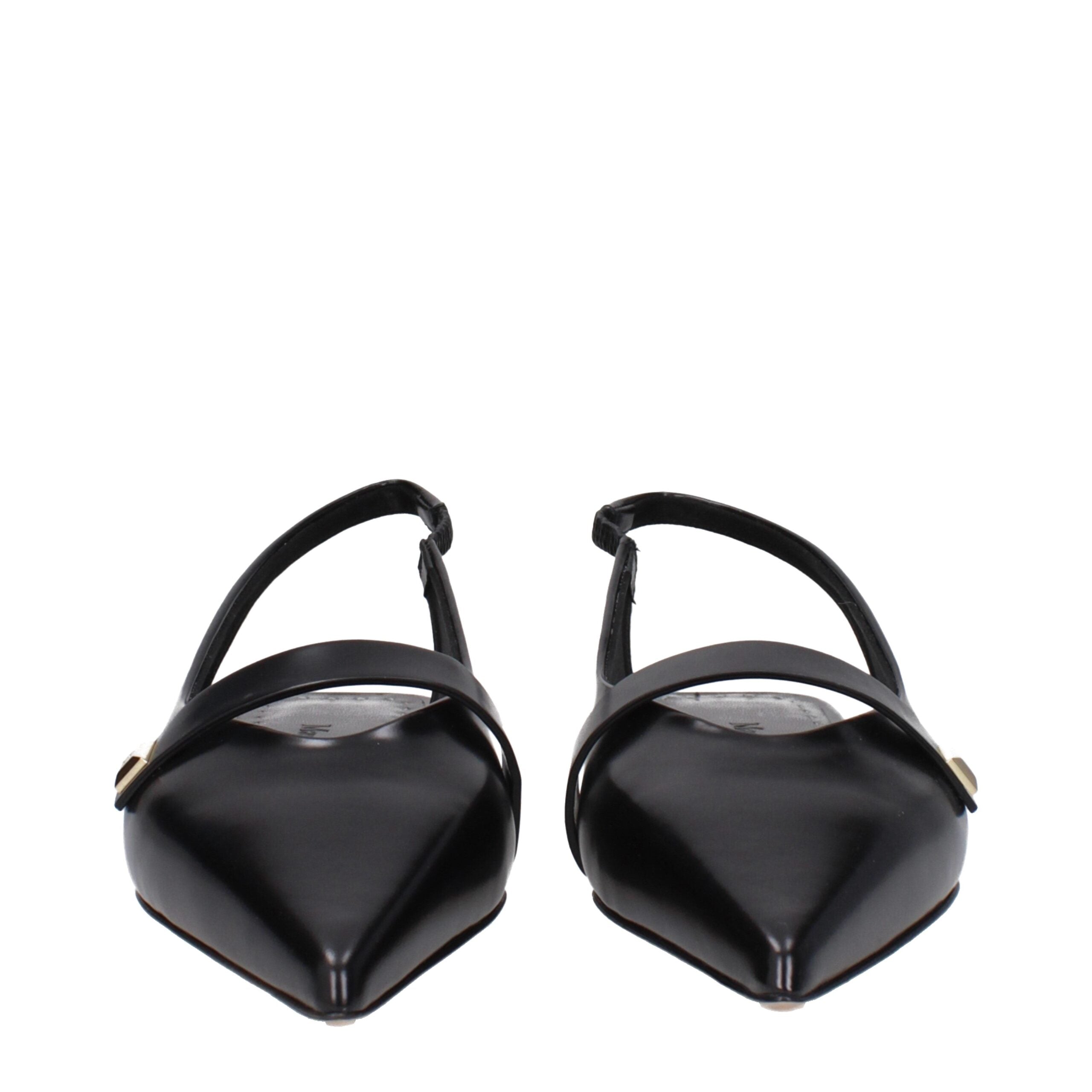 Max Mara Schwarze Leder-Ballerinas