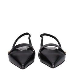 Max Mara Schwarze Leder-Ballerinas