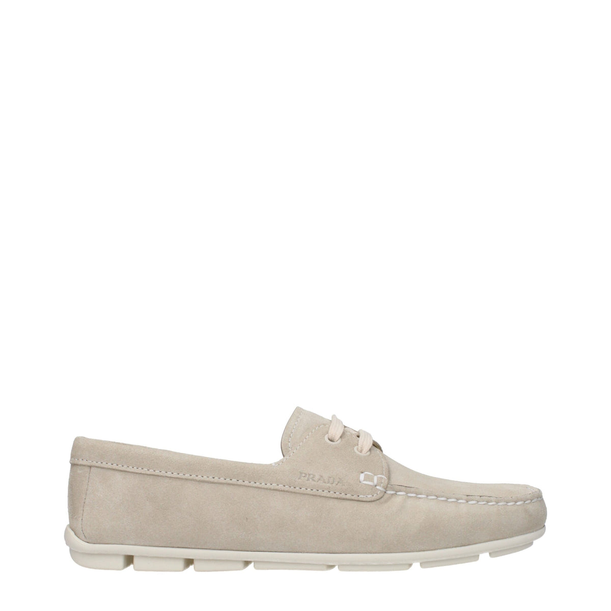 Prada Loafer aus grauem Leder zum Hineinschlüpfen