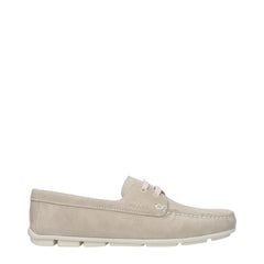 Prada Loafer aus grauem Leder zum Hineinschlüpfen
