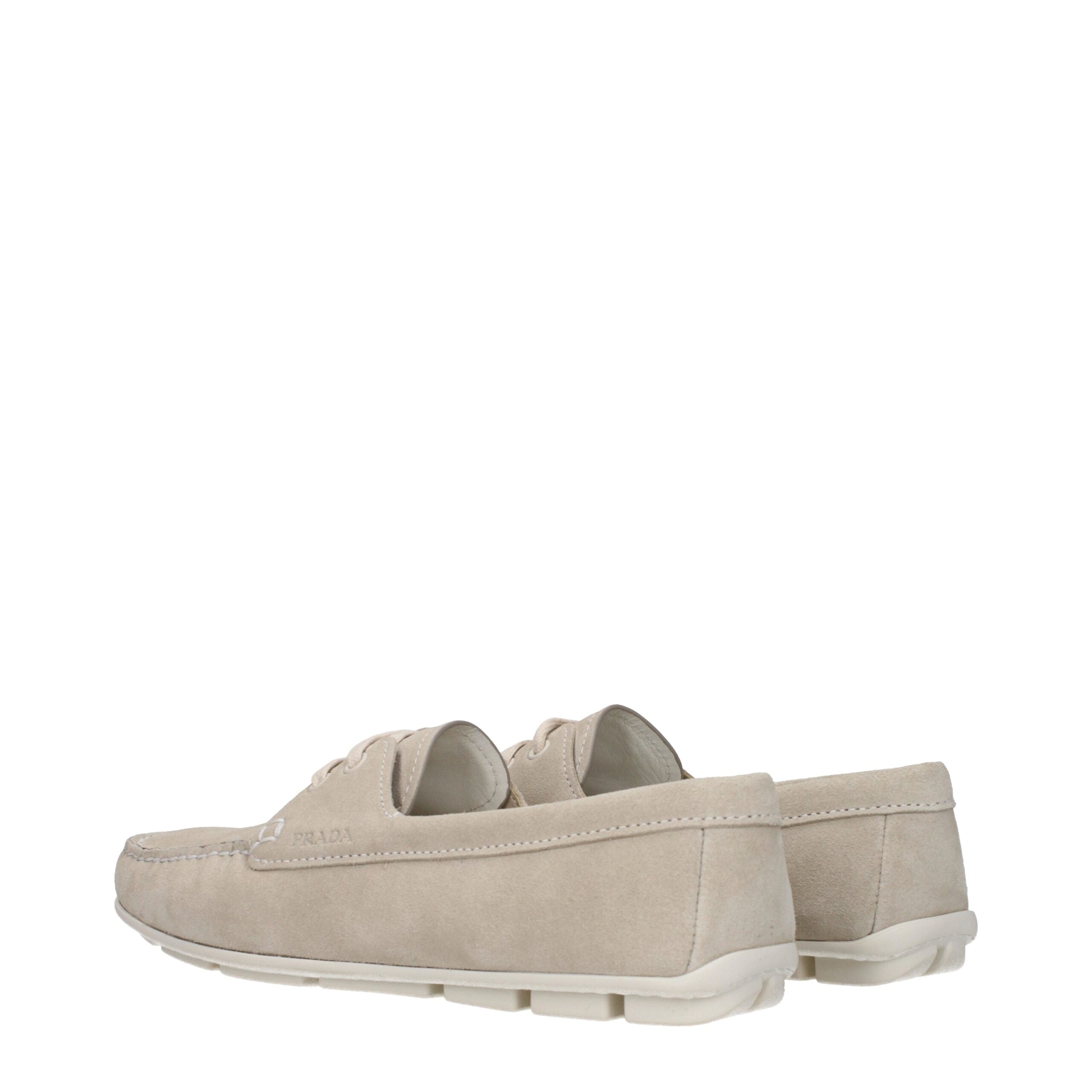 Prada Loafer aus grauem Leder zum Hineinschlüpfen
